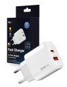 Greitasis įkroviklis FIT2, 20W (USB A +Type C), FITK20, baltas