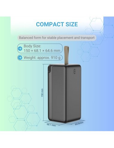 Powerbank FIT2 22.5W, 50000 mAh, Black — view 4