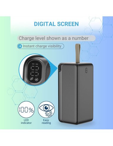 Išorinė baterija - power bank FIT2 22.5W, 50000 mAh juoda — vaizdas 6