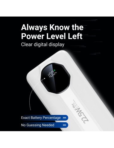 Išorinė baterija FIT2 Y1240 22.5W, 20000 mAh, balta — vaizdas 5