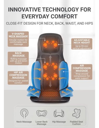 Massage seat FIT2 with Kneading, Tapping, Air...