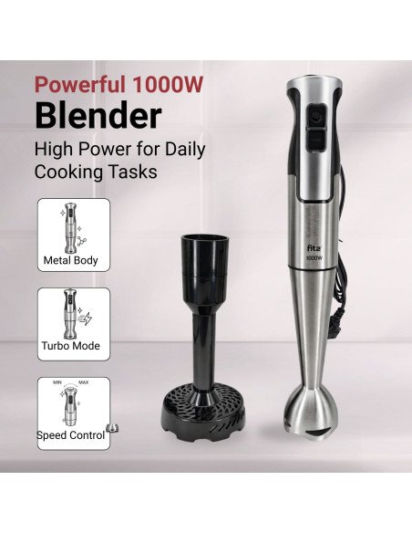 FIT2 Perfect Cook Electric Hand Blender 1000W with Potato Masher