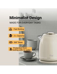 FIT2 Electric Kettle YD-2035 2 L, 1800 W, Double-Wall, 304 Stainless Steel 2