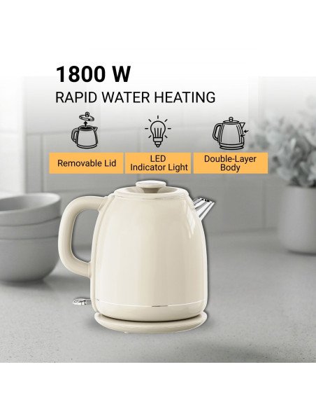 FIT2 elektrinis virdulys YD-2035, 2 l, 1800 W, dvigubų sienelių, 304 nerūdijantis plienas