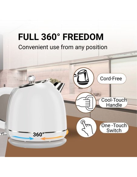 FIT2 elektrinis virdulys YD-1831, 1,7 l, 1500 W, baltas — vaizdas 5