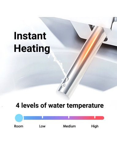 Smart toilet seat with bidet, heated seat and...