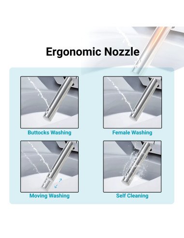 Smart toilet seat with bidet, heated seat and...