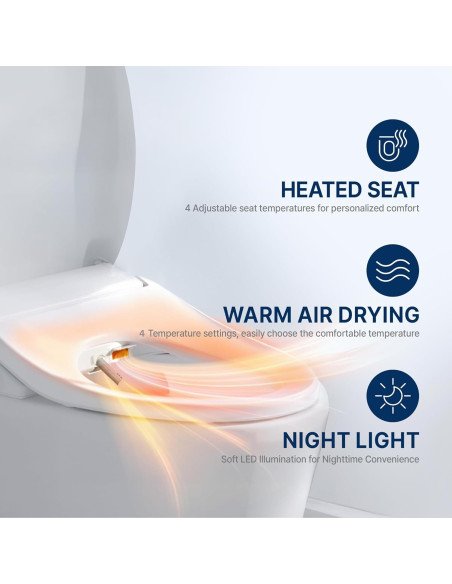 Smart toilet seat with bidet, heated seat and dryer FIT2, small