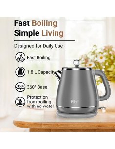 FIT2 Electric Kettle FITYD1830, 1.8 L, 1800 W, grey 2