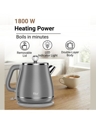 FIT2 elektrinis virdulys YD-1830, 1,8 l, 1800 W, pilkas — vaizdas 3