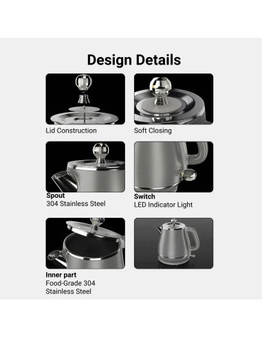 FIT2 Electric Kettle FITYD1830, 1.8 L, 1800 W,...