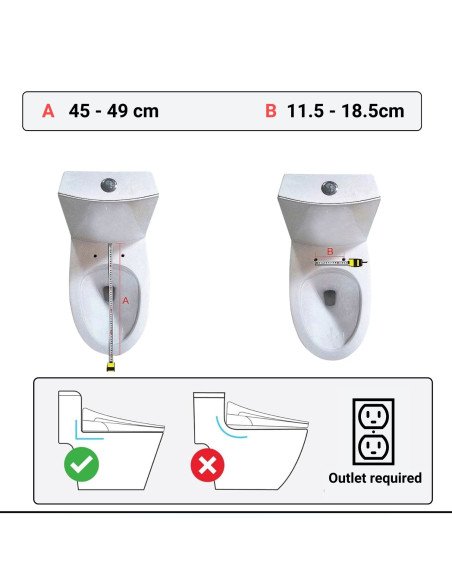 Išmanusis klozeto dangtis su bidė, šildoma sėdyne ir džiovintuvu FIT2 (49-55 cm klozetams)