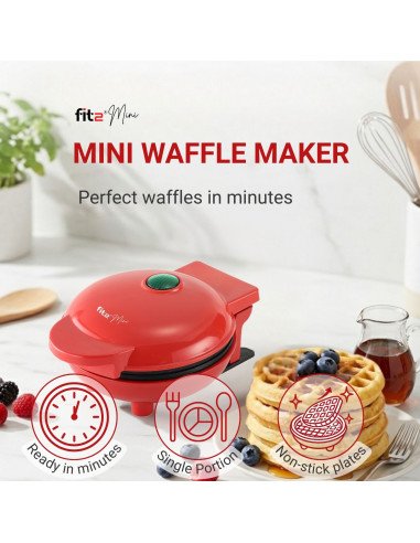 FIT2 Mini elektrinė vaflių keptuvė 350 W — vaizdas 2