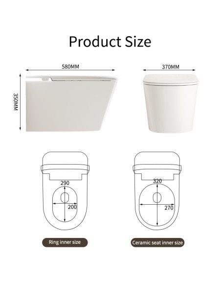 FIT2 SmartHome 9015 smart toilet product dimensions diagram