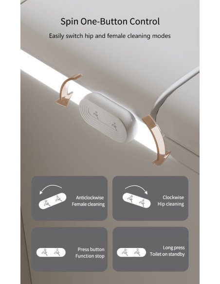 FIT2 SmartHome 9015 išmanusis tualetas, vieno mygtuko nuleidimo valdymas