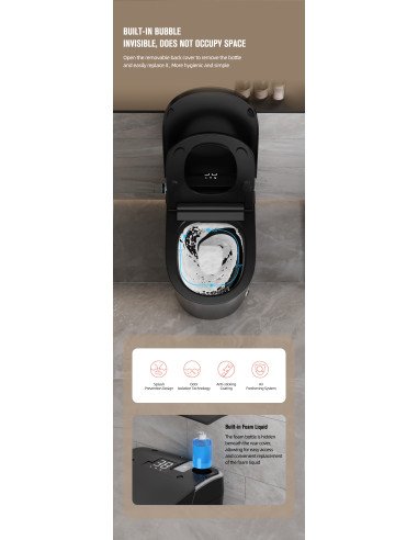 FIT2 SmartHome T9013 išmanusis klozetas iš priekio, valdymo mygtukų detalė
