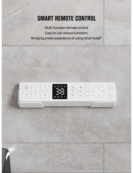 FIT2 SmartHome T9013 išmanusis klozetas, belaidis nuotolinio valdymo pultas su LED ekranu