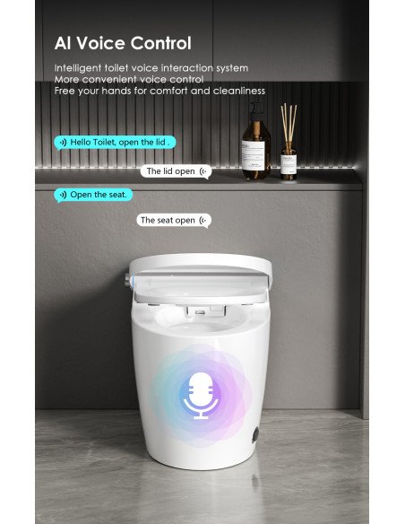 Išmanusis klozetas FIT2 SmartHome T9008, AI balso valdymo funkcija