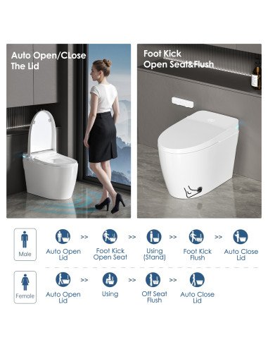 Išmanusis klozetas FIT2 SmartHome T9008, automatinis dangtis ir nuplovimas koja