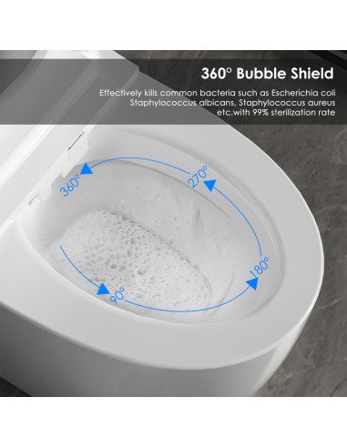 Išmanusis klozetas FIT2 SmartHome T9008, 360° burbulinis indo plovimas