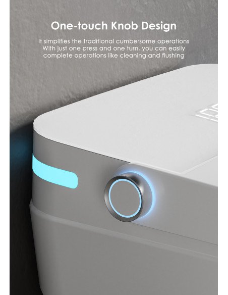 Išmanusis klozetas FIT2 SmartHome T9008, vieno paspaudimo rankenėlės dizainas