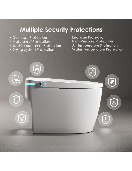 Išmanusis klozetas FIT2 SmartHome T9008, saugos sistemų detalės