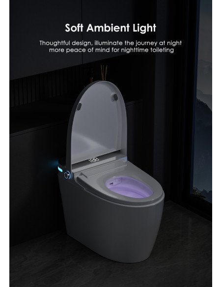 Išmanusis klozetas FIT2 SmartHome T9008, švelni naktinė aplinkos lemputė