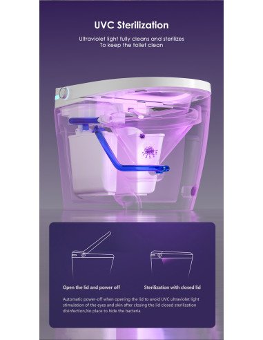 Išmanusis klozetas FIT2 SmartHome T9008, UV-C sterilizacijos technologija