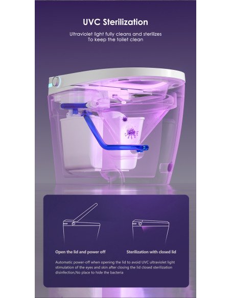 Išmanusis klozetas FIT2 SmartHome T9008, UV-C sterilizacijos technologija