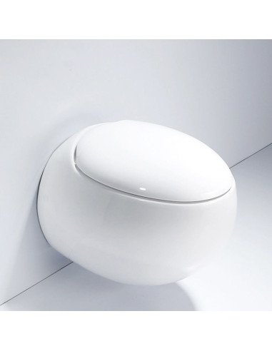 FIT2 7012 egg-shaped wall-hung designer toilet lid closed side angle