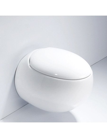 FIT2 7012 egg-shaped wall-hung designer toilet lid closed side angle