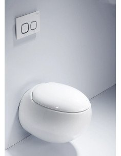 FIT2 7012 egg-shaped wall-hung designer toilet lid closed side angle 2