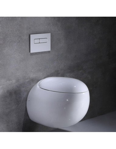 FIT2 7012 wall-hung egg-shaped toilet in grey designer bathroom