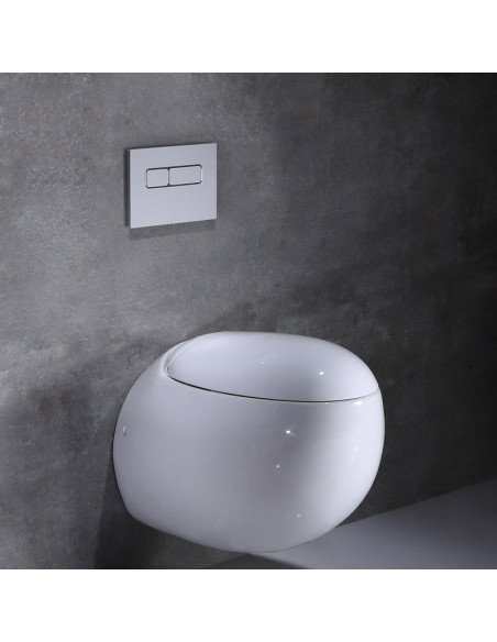 FIT2 7012 wall-hung egg-shaped toilet in grey designer bathroom