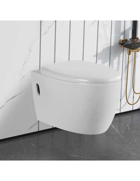 FIT2 7010 wall-mounted toilet installed in modern marble bathroom