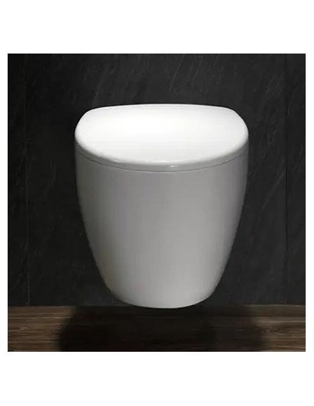 FIT2 7010 wall-mounted toilet with closed seat top angle view