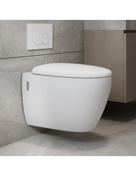 FIT2 7010 wall-hung toilet installed with concealed cistern flush plate