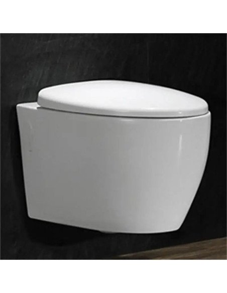 FIT2 7010 wall-hung rimless toilet 570mm wide gloss white front angle