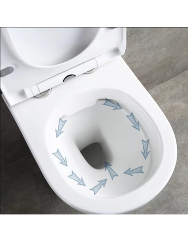 FIT2 7001 rimless toilet bowl interior top view smooth surface