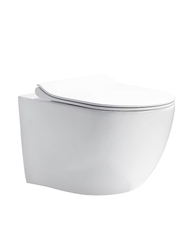 FIT2 7001 wall-hung rimless toilet 490mm gloss white isolated