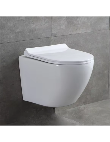 FIT2 7001 wall-mounted rimless toilet rear angle view