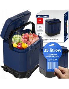 BLOW 44-206 35L electric cool box with internal divider, blue