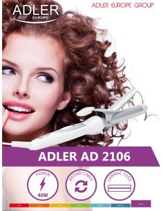 Adler AD-2106 ceramic hair curling iron 25mm with 40W power and rotary cable