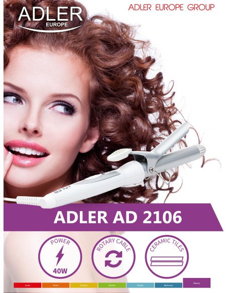 Adler AD-2106 ceramic hair curling iron 25mm with 40W power and rotary cable