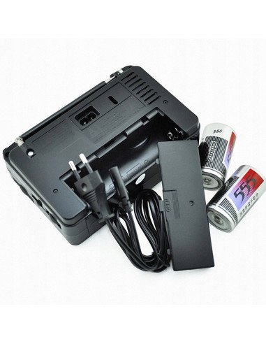 RETOO E659 rear view with power cord and R20 batteries