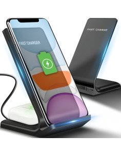 RETOO E011 belaidis Qi indukcinis kroviklis 10W kraunantis telefoną ir ausines