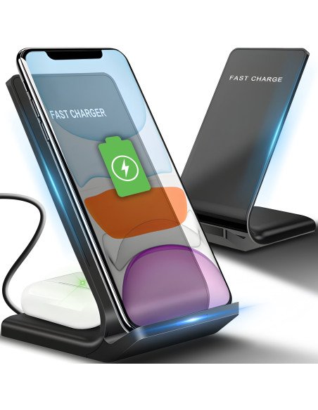 RETOO E011 belaidis Qi indukcinis kroviklis 10W kraunantis telefoną ir ausines