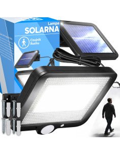 RETOO E077 solarinė LED lempa 100 LED su judesio jutikliu ir atskira saulės plokšte