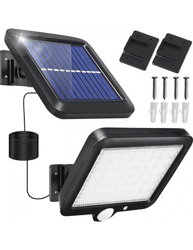 RETOO E077 package contents - lamp, solar panel, screws, mounting plugs