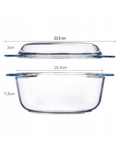 RETOO O145 stiklinio kepimo indo matmenys 23,5 x 10,5 cm